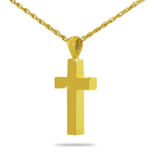 Colgante para Cenizas Cruz Oro Lisa