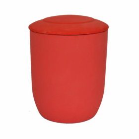 urna para cenizas biodegradable roja